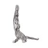 7" X 7" Silver Resin Diving Man Hanging Dimensional Sculpture