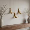 Set of Three Gold Resin Diving Man Hanging Dimensional Sculpture
