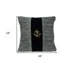 18" Black And Gray No Pattern Cotton Throw Pillow