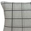 20" Gray Plaid Cotton Throw Pillow