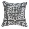 20" Gray And White Stencil Cotton Throw Pillow