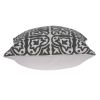 20" Gray And White Stencil Cotton Throw Pillow