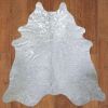 5' X 6' Silver Cowhide Handmade Area Rug