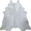 5' X 6' Silver Cowhide Handmade Area Rug