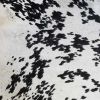 6' X 7' Black And White Cowhide Handmade Area Rug