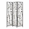 71" Gray Iron Folding Three Panel Screen Room Divider