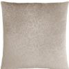 18" X 18" Taupe Velvet Polyester Abstract Zippered Pillow