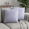 Set Of Two 18" X 18" Purple Polyester Feather Zippered Pillow
