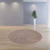 8' Beige Hand Woven Round Rug