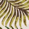 5' X 8' Natural Green And Brown Wool Botanical Leaves Hand Tufted Area Rug