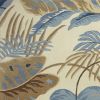 5' X 8' Ivory Blue And Brown Wool Tropical Botanical Hand Tufted Area Rug
