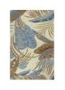 5' X 8' Ivory Blue And Brown Wool Tropical Botanical Hand Tufted Area Rug