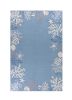 8' X 10' Blue Gray And White Fish and Coral Hand Tufted Area Rug