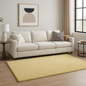 8' X 10' Canary Yellow Shag Hand Woven Area Rug