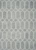 8' X 10' Slate Blue And Ivory Wool Geometric Hand Tufted Area Rug