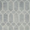 8' X 10' Slate Blue And Ivory Wool Geometric Hand Tufted Area Rug