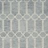8' X 10' Slate Blue And Ivory Wool Geometric Hand Tufted Area Rug