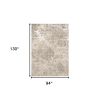 7' X 10' Sand And Light Blue Geometric Area Rug