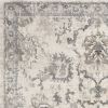8' X 10' Ivory And Gray Floral Medallion Area Rug