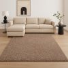 8' X 11' Beige And Brown Abstract Shag Hand Woven Area Rug