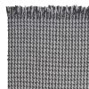 8' X 10' Gray And Light Gray Wool Houndstooth Hand Woven Area Rug With Fringe