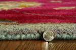 8' X 10' Red Ivory And Brown Wool Floral Hand Tufted Area Rug