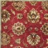 8' X 10' Red Ivory And Brown Wool Floral Hand Tufted Area Rug