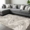9' X 13' Gray And Tan Abstract Area Rug