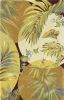 8' X 10' Coral Green And Ivory Wool Tropical Botanical Hand Tufted Area Rug