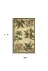 8' X 10' Ivory Green And Brown Wool Tropical Botanical Hand Tufted Area Rug