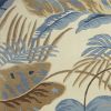 8' X 11' Ivory Blue And Brown Wool Tropical Botanical Hand Tufted Area Rug