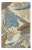 8' X 11' Ivory Blue And Brown Wool Tropical Botanical Hand Tufted Area Rug