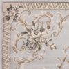 9' X 12' Light Gray Green And Tan Floral Medallion Area Rug