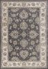 9' X 12' Gray And Ivory Floral Medallion Area Rug