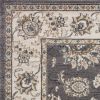 9' X 12' Gray And Ivory Floral Medallion Area Rug