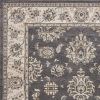 9' X 12' Gray And Ivory Floral Medallion Area Rug