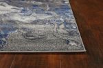 10' X 13' Blue And Gray Abstract Area Rug