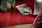 9' X 13' Red Shag Hand Woven Area Rug