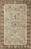 9' X 13' Gray Brown And Ivory New Zealand Lambs Wool Floral Medallion Hand Tufted Area Rug