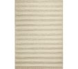 9' X 13' Ivory And White Wool Striped Hand Woven Area Rug