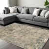 9' X 13' Beige And Blue Floral Medallion Hand Loomed Area Rug