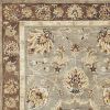7' Gray Brown And Ivory Wool Floral Medallion Hand Tufted Runner Rug