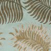 3' X 5' Aqua And Brown Wool Botanical Leaves Hand Tufted Area Rug