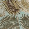 3' X 5' Aqua And Brown Wool Botanical Leaves Hand Tufted Area Rug