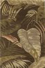 3' X 5' Brown And Beige Wool Botanical Leaves Hand Tufted Area Rug
