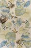 3' X 5' Ivory And Blue Wool Botanical Leaves Hand Tufted Area Rug