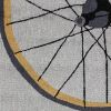 5' X 8' Gray Black And Yellow Abstract Geometric Hand Hooked Area Rug