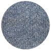 6' Indigo And Ivory Abstract Hand Woven Round Rug