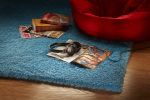 5' X 7' Blue Shag Hand Woven Area Rug