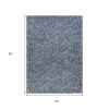 5' X 7' Indigo And Ivory Abstract Hand Woven Area Rug